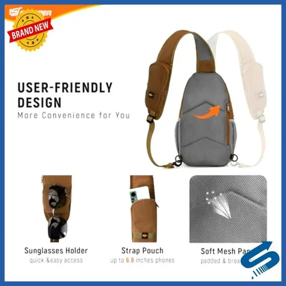 Recycled Polyester RFID Anti-Theft Crossbody Sling Bag Travel Daypack